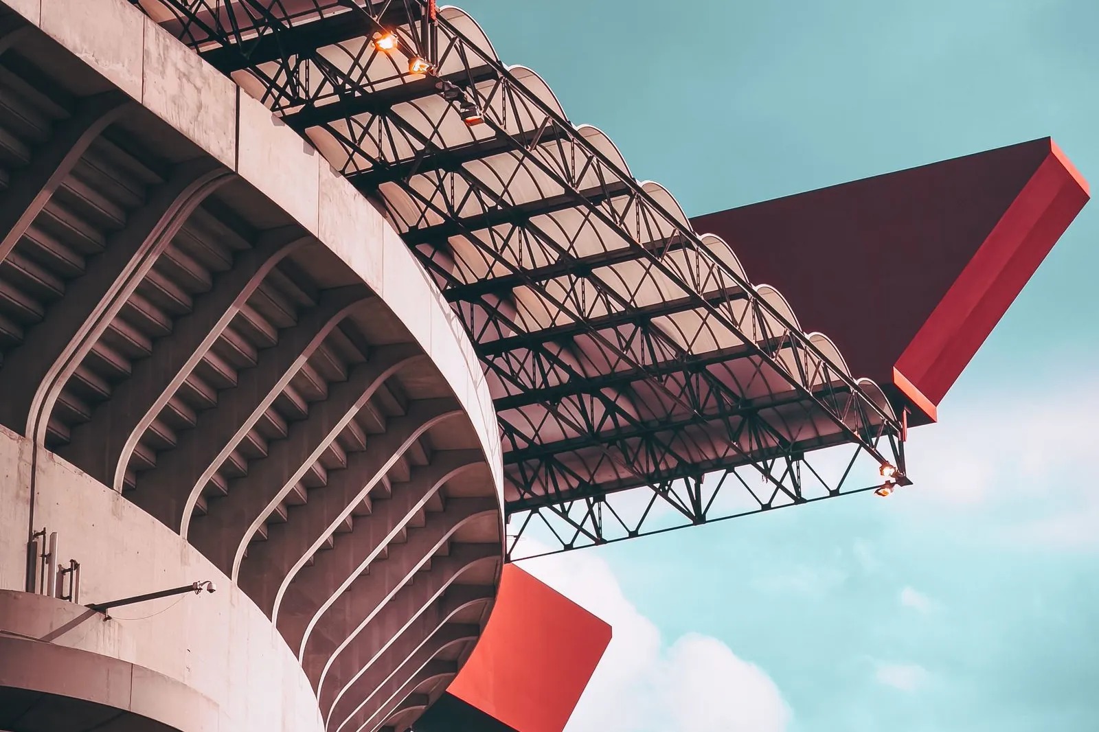 San Siro Stadium in Milan from a low angle